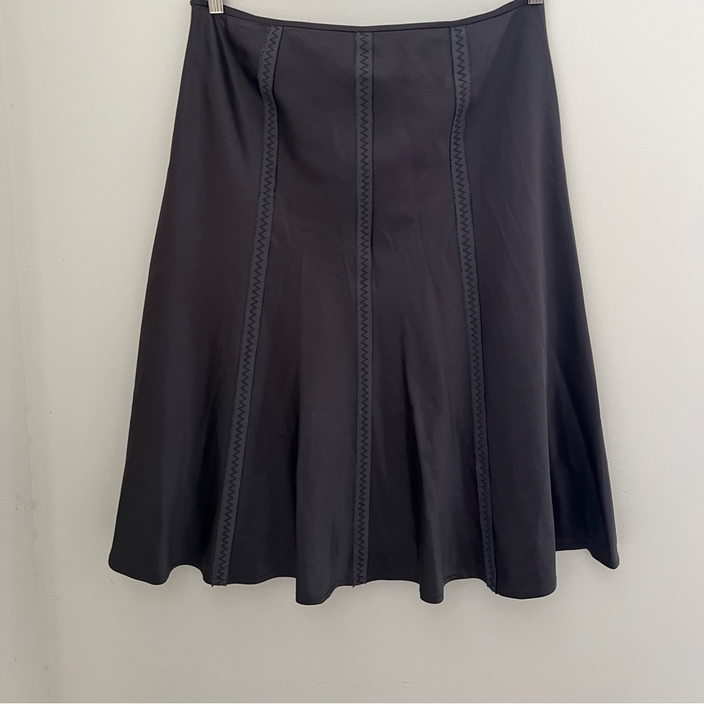 Tahari Gray Silk Skirtl - Picture 9 of 12